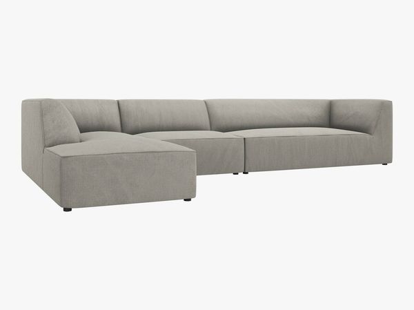 Micadoni Ecksofa Ruby 5-Sitzer Links Kord Scala Hellgrau Bild 3