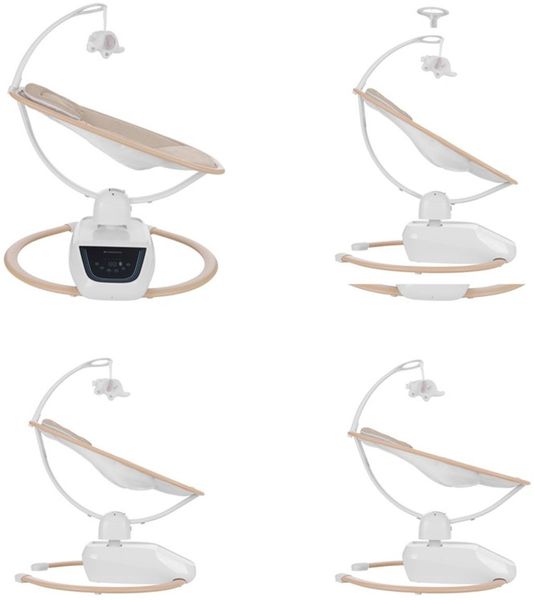 Kikkaboo Babywippe BeMoove elektrisch Moskitonetz Fernbedienung Melodien Timer beige Bild 6