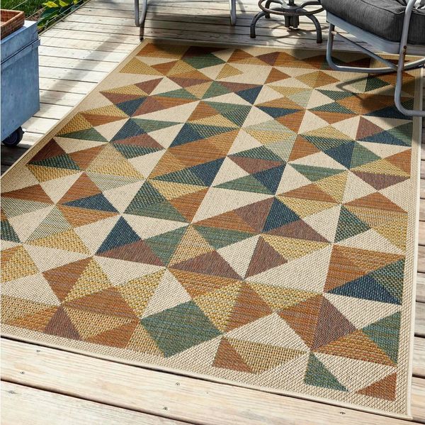 Andiamo Teppich Sedona Dreieck, rechteckig, Höhe: 6 mm, Flachgewebe, modernes Design, In- und Outdoor geeignet
