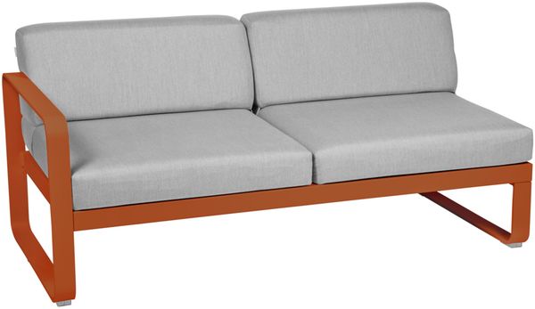 Bellevie Lounge 2-Sitzer Modul E2 Kandierte Orange 79 Flanellgrau Links