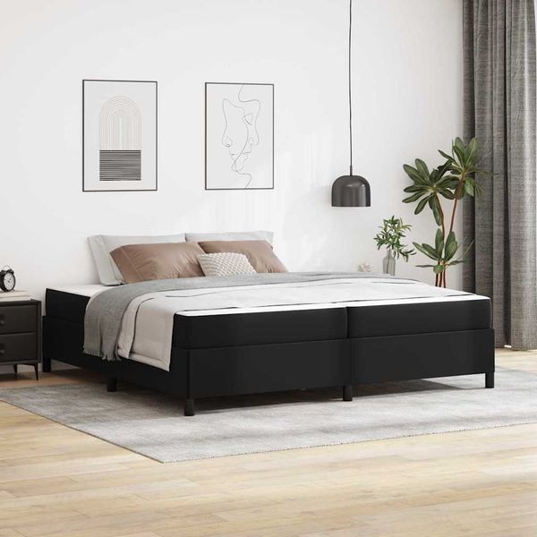 vidaXL Bettrahmen mit Matratze Schwarz 200 x 200 cm Stoff 3399019