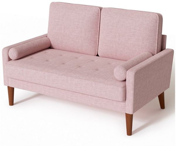 OUNUO 2-Sitzer Sofa 2 Sitzer, Modernes 2er Sofa mit 2 Wurfkissen