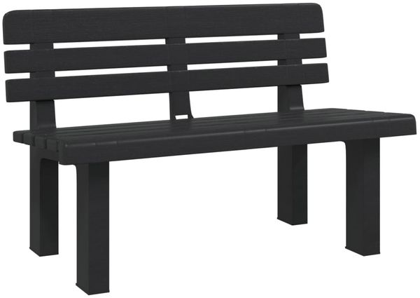 Gartenbank, Sitzbank Anthrazit 110x52x71 cm Polypropylen
