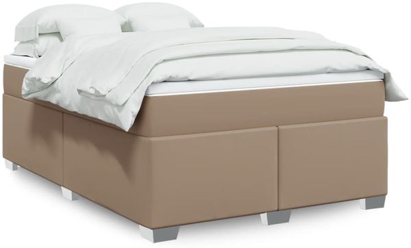 vidaXL Boxspringbett Matratze Cappuccino-Braun 160x200 cm Kunstleder 3285220