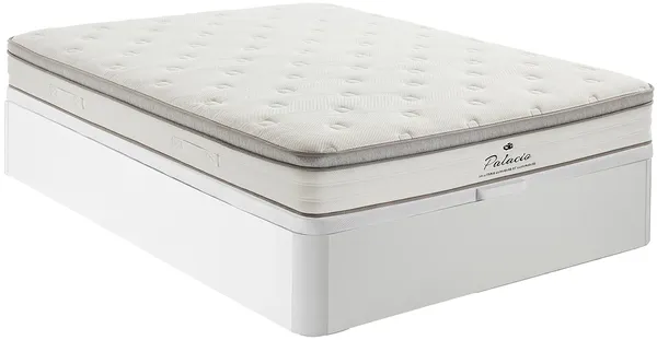 Vente-unique - ONEBIA Mattress and bed base set StoffHolz, Platte Weiß - B 160 cm x H 28 cm30 cm x L 200 cm