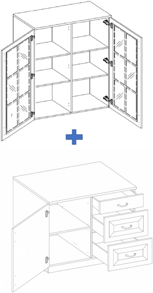 Küchenbuffet Stilo 100 cm Landhaus Weiß Eiche Artisan Buffet Küche Bild 5