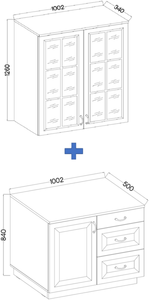 Küchenbuffet Stilo 100 cm Landhaus Weiß Eiche Artisan Buffet Küche Bild 4