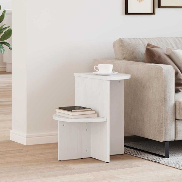 vidaXL Couchtisch Weiß 50 x 40 x 50 cm Massivholz Kiefer 873527