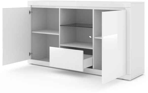 Kommode 150 cm BELLO BIANCO VI weiß matt / glänzend Bild 2