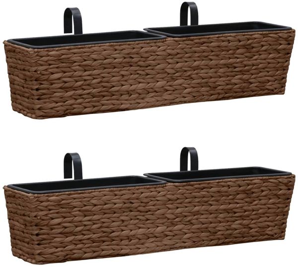 vidaXL Blumenkasten 2 Stk. Wasserhyazinthe Braun 45581