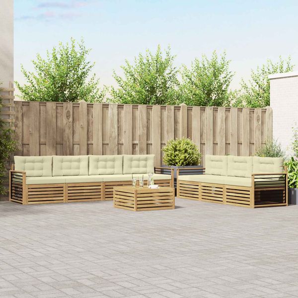 vidaXL Outdoor-Sofagarnitur 8 pcs Weiß und Creme 79 x 79 x 37 cm 3390175