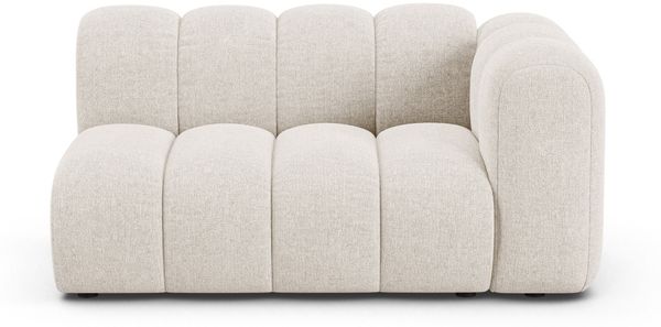 Micadoni Modulares Sofa Lupine 2-Sitzer Rechts Chenille Eden Helles Beige