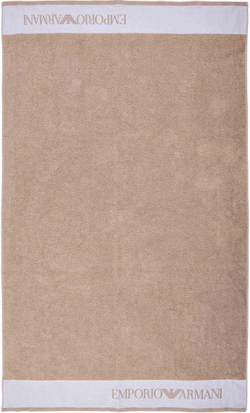 EMPORIO ARMANI Unisex Strandtuch - Badetuch, Logoband, Baumwolle Sand 170x100cm