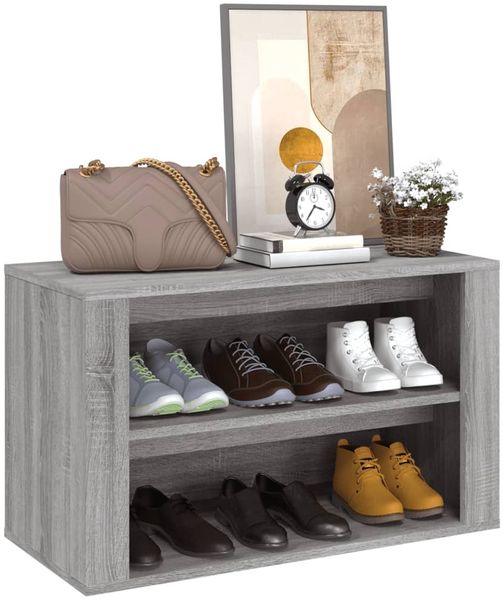 vidaXL Schuhregal Grau Sonoma 75x35x45 cm Holzwerkstoff 816902 Bild 4