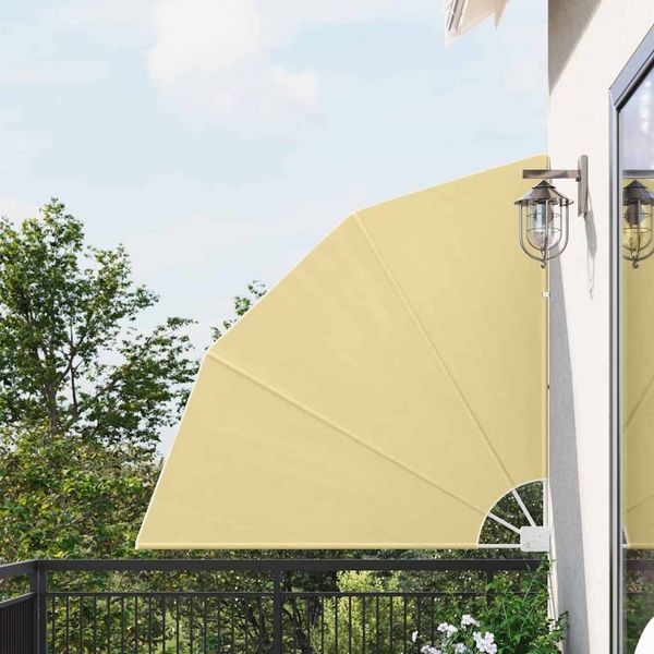 Balkon Sichtschutz, Seitenmarkise Sand 140 x 140 cm Polyester