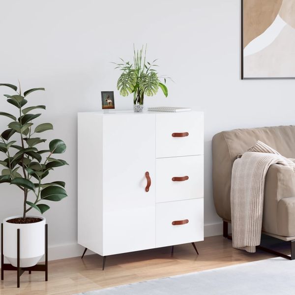 vidaXL Sideboard Hochglanz-Weiß 69,5x34x90 cm Holzwerkstoff 827886