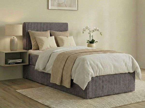 Boxspringbett RALF 200 x 200 cm mit Bettkasten, Topper und gepolstertem Kopfteil. Farbe: Rosa, Härtegraden: H2 , Topper: Visco-Topper