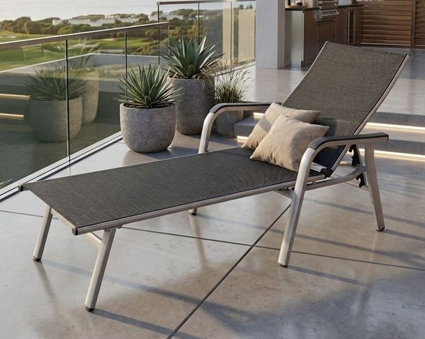 Gardissimo DANU Alu-Stapelliege Sonnenliege Gartenliege stapelbar in silber/grau