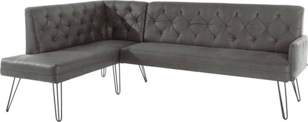 exxpo - sofa fashion Eckbank Doppio, Chesterfield Optik, komfortabel und bequem, hohe Designfüße, Frei im Raum stellbar Bild 4