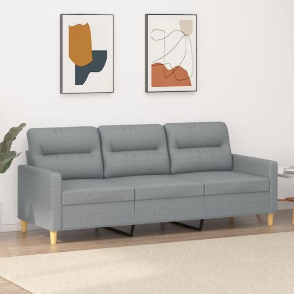 vidaXL 3-Sitzer-Sofa Braun 180 cm Stoff, Hellgrau, 198 cm x 80 cm