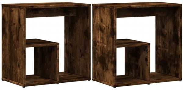 vidaXL Beistelltische 2 Stk. Räuchereiche 50x30x50 cm Holzwerkstoff 840564