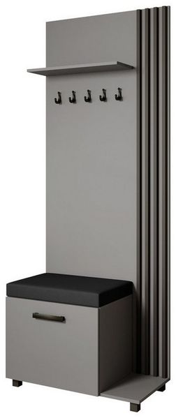 Beautysofa Garderobenschrank Garderobenschrank mit Aufhängern LIVIA (Mit eleganten Kleiderbügeln) mit Verschließbarer Schuhschrank