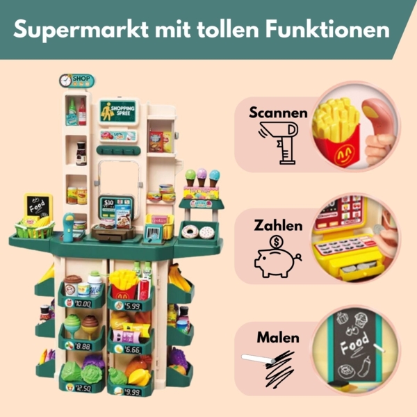 Coemo Supermarkt Florian Kaufladen mit viel Zubehör Farbe Türkis Bild 5