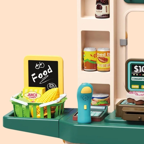 Coemo Supermarkt Florian Kaufladen mit viel Zubehör Farbe Türkis Bild 4