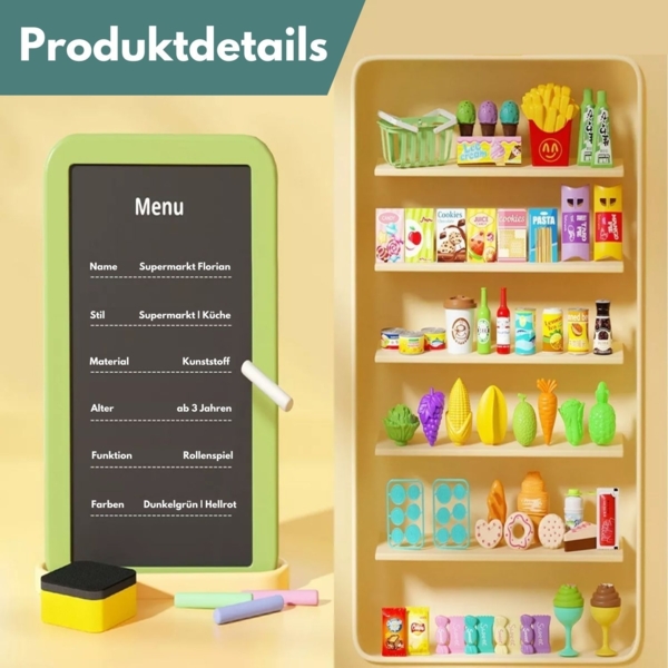 Coemo Supermarkt Florian Kaufladen mit viel Zubehör Farbe Türkis Bild 3