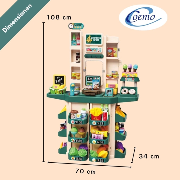 Coemo Supermarkt Florian Kaufladen mit viel Zubehör Farbe Türkis Bild 6
