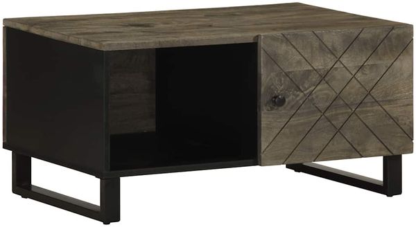 vidaXL Couchtisch Schwarz 80x50x40 cm Massivholz Mango 4017688
