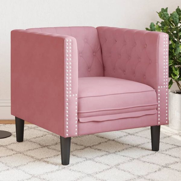 vidaXL Chesterfield-Sessel Rosa Samt 372676