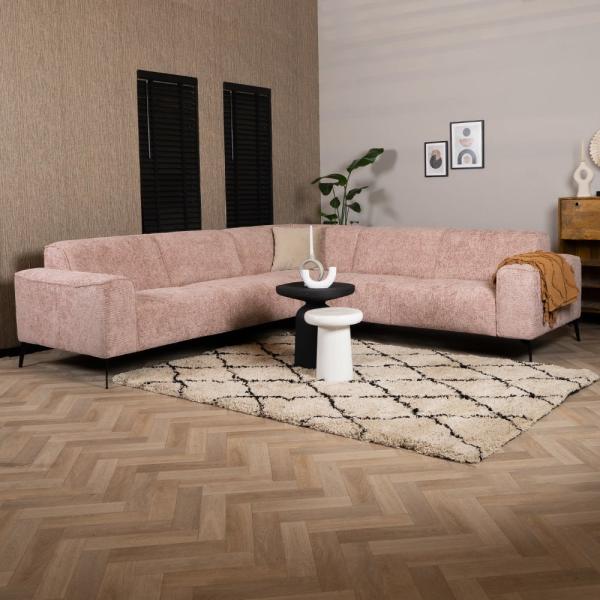 Bronx71 Ecksofa Vegas Chenille rosa links/rechts