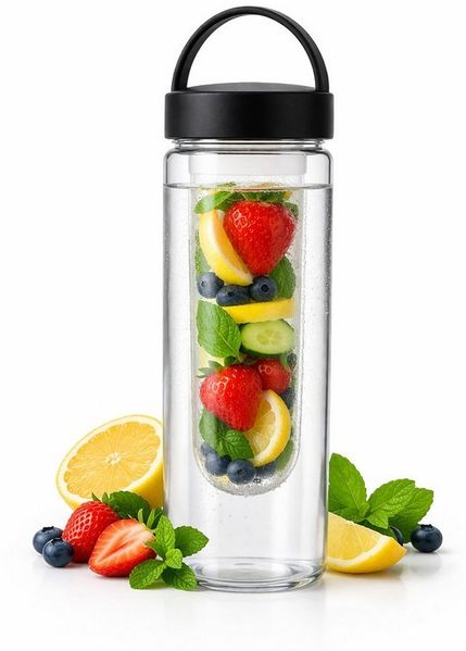 Rungassi Thermoflasche Flasche mit Fruchteinsatz und praktischem Schraubdeckel 600ml 255