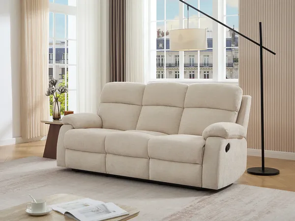 Vente-unique - TOLZANO Sofa Stoff Beige - B 96 cm x H 100 cm x L 201 cm