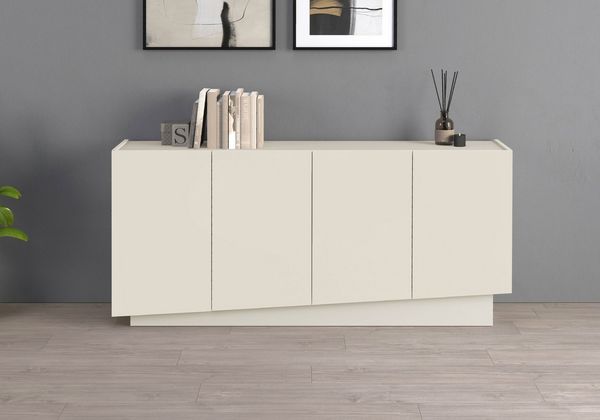 OTTO home Sideboard VELA, Breite 160 cm, Design mit schrägen Türen, Maße-B/T/H: 160x35x75 (1 St), Made in Italy, 4 Fächer, Sideboard, Anrichte, Kommode
