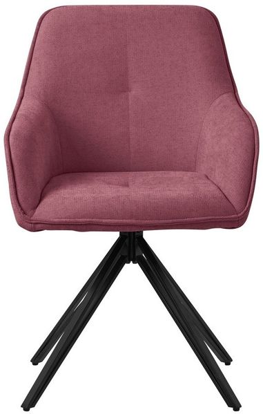 ML-DESIGN Polsterstuhl Esszimmerstuhl aus Textil Webstoff mit Metallbeine, 360° drehbar (4 St), Stuhl mit Rücken-& Armlehne Altrosa Küchenstuhl Wohnzimmerstuhl