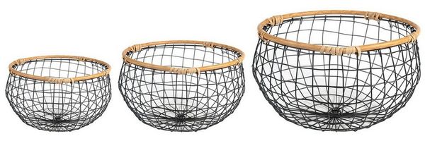 IDIMEX Aufbewahrungskorb LOU (Set), Metallkorb 3er Set aufbewahrungskorb schwarz rattan