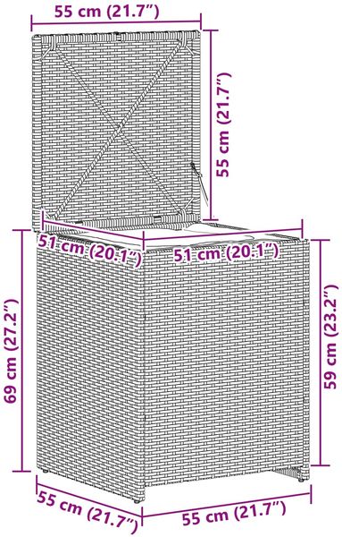 vidaXL Kissenbox 55 x 55 x 69 cm Stahl 42026742 Bild 10