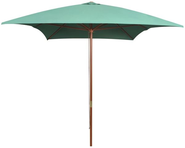 vidaXL Sonnenschirm 200x300 cm Holzmast Grün 42959