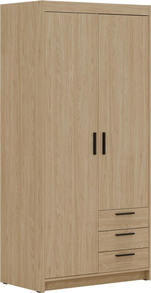AX LIVING Storicos 2T3S Kleiderschrank Geölte Eiche mit schubladen 89,7 cm