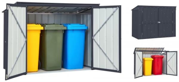 Globel Gerätehaus "Tonnen-Depot Easy" 5x3 - 2bins, anthrazit