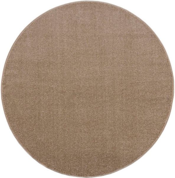 Sanat Teppich Uni, rund, Höhe: 13 mm, robuster Kurzflorteppich, große Farbauswahl, Wohnzimmer, alle Räume