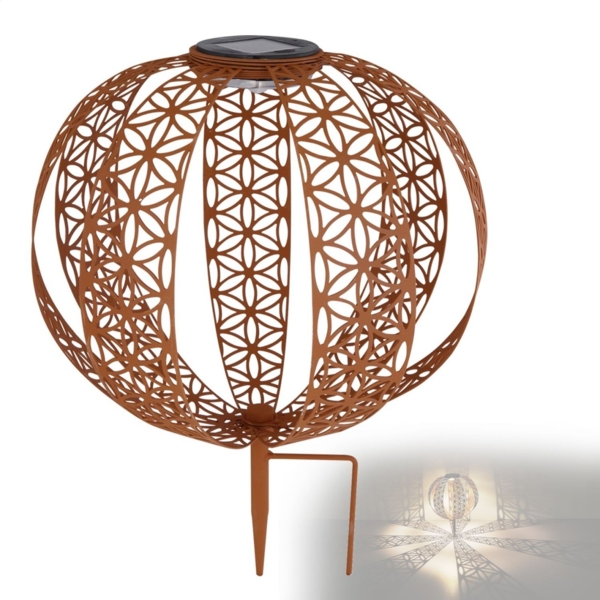 Solarleuchte Garten Kugel 30cm Solarlampe Außen Leuchte Solar LED mit Pflegetuch