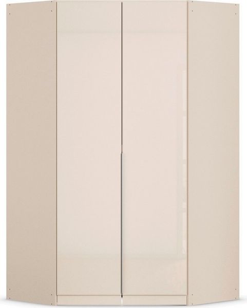 OTTO home Eckkleiderschrank Kleiderschrank Schrank Ankleidezimmer Schlafzimmer Garderobe AGORDO (in zwei Griff-Farben, Breite/Tiefe 117x117 cm, Höhen 210/229 cm) mit Glastüren, voll ausgestattet mit viel Stauraum MADE IN GERMANY