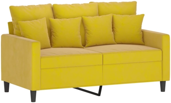 vidaXL 4-tlg. Sofagarnitur mit Kissen Gelb Samt 3201696 Bild 3
