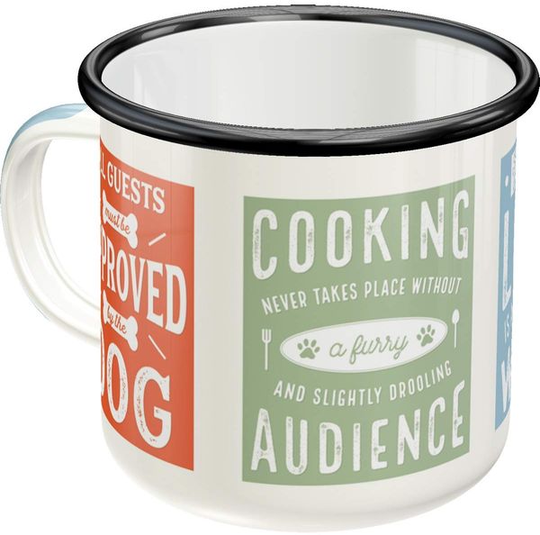 Nostalgic Art 43213 Pfotenschild Dog Rules Retro Emaille Becher Vintage Geschenk Tasse Outdoor Geschirr