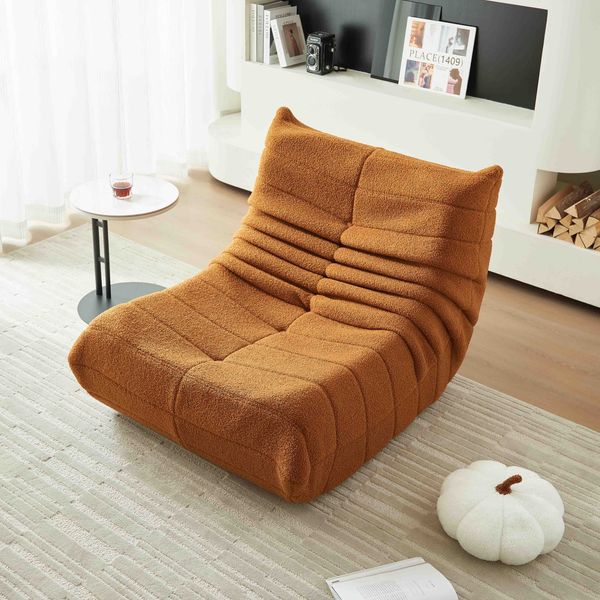 Sofa Einzelsofa, Einzelsessel, Relaxsessel, Klappbares Sofa 1 Teile Ergonomische Unterstützung - Ideal für Wohnzimmer,Orange