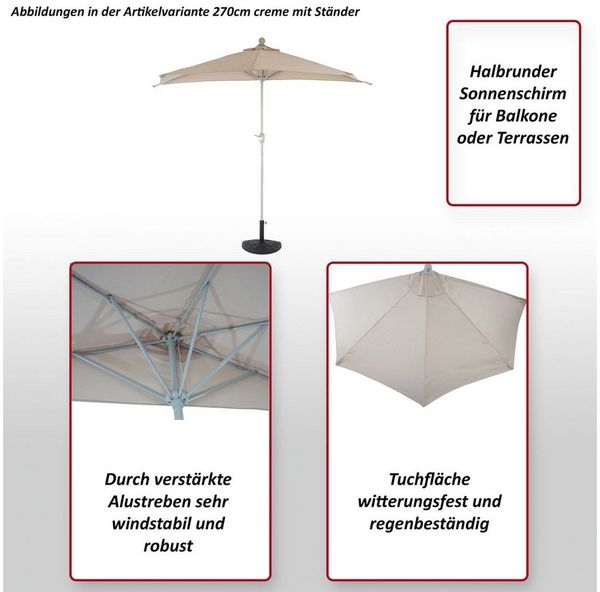 MCW Balkonschirm Lorca-300, LxB: 285x135 cm, Optional mit Schirmständer, witterungsfest Platzsparend faltbar Bild 4
