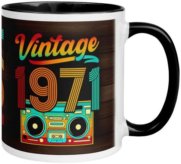 Momentals Tasse 55. Geburtstag Mann Frau – „Vintage 1971“ – Geburtstagsgeschenk, Gratis Versand · Links-&Rechtshänder · Spülmaschinenfest